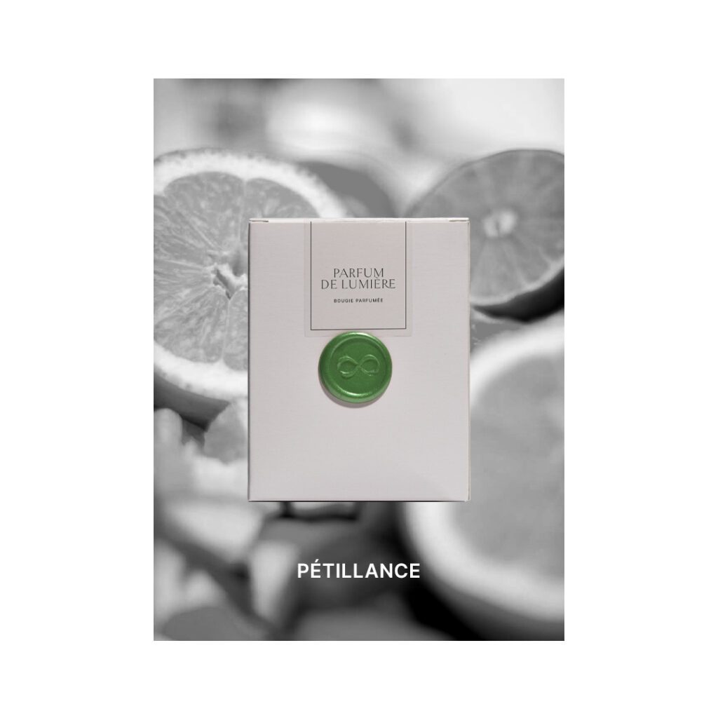 PARFUM DE LUMIERE bougie parfumée artisanale Packaging Pétillance
