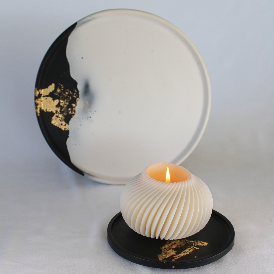 Support pour bougie en jesmonite parfum-de-lumiere